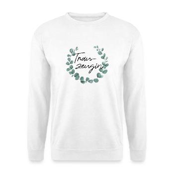 Trauzeugin - Junggesellinnenabschied - Unisex Pullover - Weiß - Vorne - Alina (178cm) & Michal (187cm)