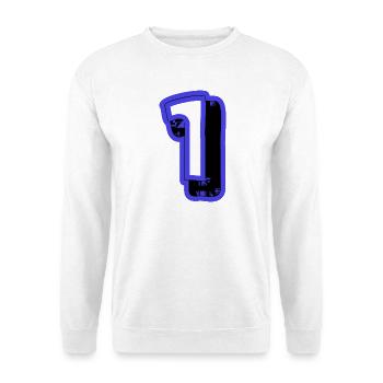 1. 1 JAHR. 1. JAHRESTAG. 1 JAHR GEBURTSTAG - Unisex Pullover - Weiß - Vorne - Alina (178cm) & Michal (187cm)
