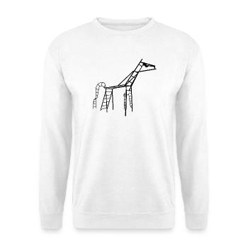 Gdansker Pferd einfarbig - Unisex Pullover - Weiß - Vorne - Alina (178cm) & Michal (187cm)