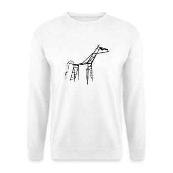 Gdansker Pferd einfarbig - Unisex Pullover - Weiß - Vorne - Alina (178cm) & Michal (187cm)