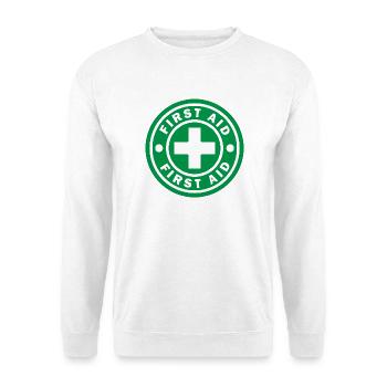 First Aid Medical Cross Sicherheitssymbol Vektor-Symbol - Unisex Pullover - Weiß - Vorne