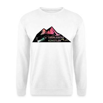 Survival-Ready #Überlebenskünstler - Unisex Pullover - Weiß - Vorne - Alina (178cm) & Michal (187cm)