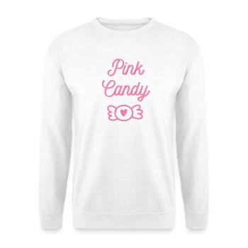 Rosa Süßigkeiten - Unisex Pullover - Weiß - Vorne - Alina (178cm) & Michal (187cm)