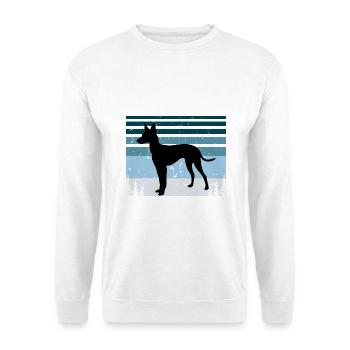 Cirneco Dell Etna Dog Love Silhouette Retro Sonnenuntergang - Unisex Pullover - Weiß - Vorne - Alina (178cm) & Michal (187cm)