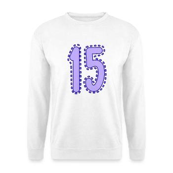 15. 15 ANS. 15e ANNIVERSAIRE. ANNIVERSAIRE 15 ANS. - Sweat-shirt Unisexe - blanc - Devant