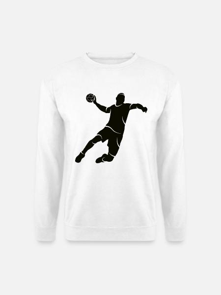 Handballspieler Handball Silhouette Handballer - Unisex Pullover - Weiß