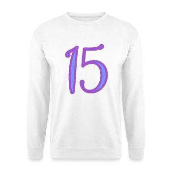 15. 15 ANS. 15e ANNIVERSAIRE. ANNIVERSAIRE 15 ANS. - Sweat-shirt Unisexe - blanc - Devant