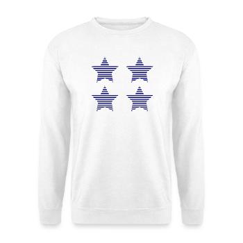 STERN. STERNE. STERN. STERNE. FEST. JAHRESTAG - Unisex Pullover - Weiß - Vorne - Alina (178cm) & Michal (187cm)