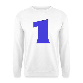 1. 1 JAHR. 1. JAHRESTAG. 1 JAHR GEBURTSTAG - Unisex Pullover - Weiß - Vorne - Alina (178cm) & Michal (187cm)