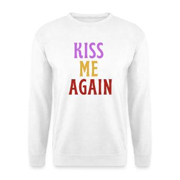 Küss mich wieder - LIEBE! - Unisex Pullover - Weiß - Vorne - Alina (178cm) & Michal (187cm)