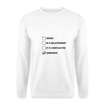 Comedian | Komiker | Komödiant - Unisex Pullover - Weiß - Vorne - Alina (178cm) & Michal (187cm)
