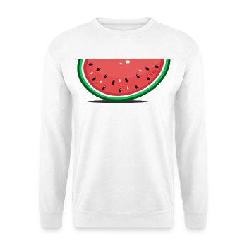 Wassermelone Design Scheibe - Unisex Pullover - Weiß - Vorne - Alina (178cm) & Michal (187cm)