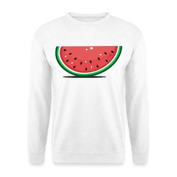 Wassermelone Design Scheibe - Unisex Pullover - Weiß - Vorne - Alina (178cm) & Michal (187cm)