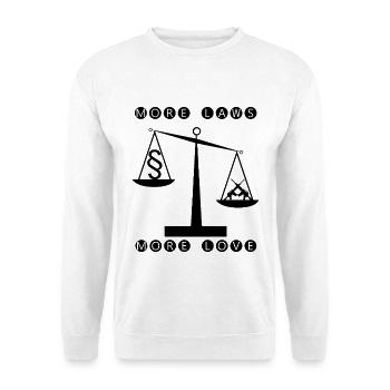 More laws more love - less weapons - Unisex Sweatshirt - white - Front