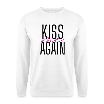 Ich liebe dich küss mich wieder Lippen Geschenk - Unisex Pullover - Weiß - Vorne - Alina (178cm) & Michal (187cm)
