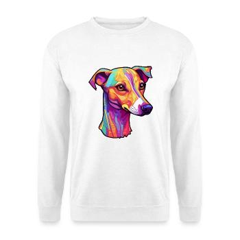 Englischer Whippet Hund Rasse Cartoon Kawaii Illustrat - Unisex Pullover - Weiß - Vorne - Alina (178cm) & Michal (187cm)