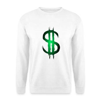Dollarzeichen Dollar Geld Symbol - Unisex Pullover - Weiß - Vorne - Alina (178cm) & Michal (187cm)