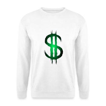 Dollarzeichen Dollar Geld Symbol - Unisex Pullover - Weiß - Vorne - Alina (178cm) & Michal (187cm)