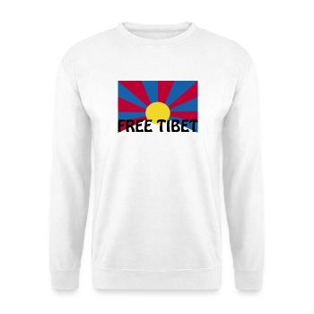 free tibet - Unisex Pullover - Weiß - Vorne - Alina (178cm) & Michal (187cm)