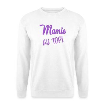 MAMA. OMA - Unisex Pullover - Weiß - Vorne - Alina (178cm) & Michal (187cm)
