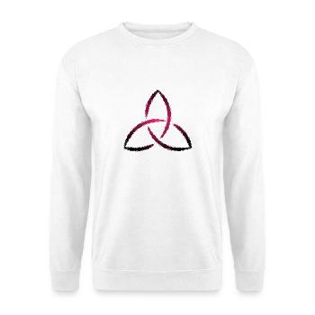 Keltisches Symbol Triquetra - Unisex Pullover - Weiß - Vorne - Alina (178cm) & Michal (187cm)