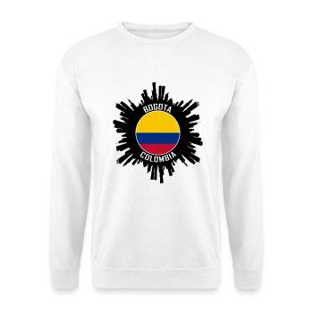Bogota Skyline Kolumbien Flagge Reise Souvenir - Unisex Pullover - Weiß - Vorne - Alina (178cm) & Michal (187cm)