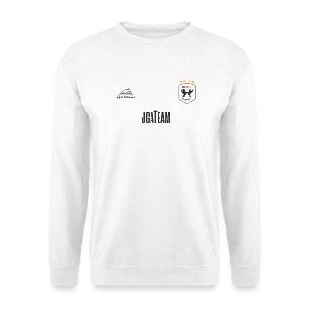 JGA - Trikot - JGA TEAM - Dunkle Schrift - Unisex Pullover - Weiß - Vorne - Alina (178cm) & Michal (187cm)