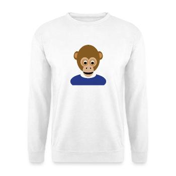 N7T Monkey #1 / NFT Style Affe / Neu - Unisex Pullover - Weiß - Vorne - Alina (178cm) & Michal (187cm)