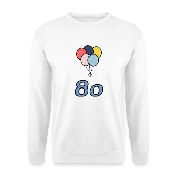 80. 80 ANS. 80e ANNIVERSAIRE. ANNIVERSAIRE 80 ANS. - Sweat-shirt Unisexe - blanc - Devant