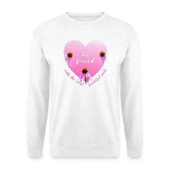 best friend - Unisex Pullover - Weiß - Vorne - Alina (178cm) & Michal (187cm)