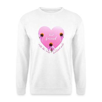 best friend - Unisex Pullover - Weiß - Vorne - Alina (178cm) & Michal (187cm)