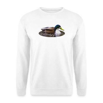 just lovely just cute - Unisex Pullover - Weiß - Vorne - Alina (178cm) & Michal (187cm)
