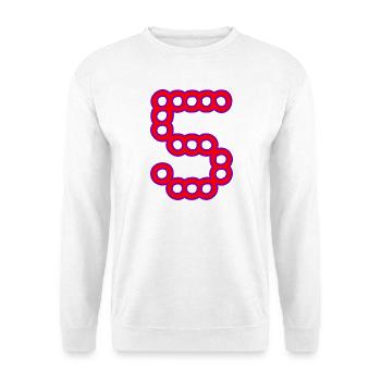 5. JUBILÄUM. 5 JAHRE. 5-JÄHRIGES JUBILÄUM - Unisex Pullover - Weiß - Vorne - Alina (178cm) & Michal (187cm)