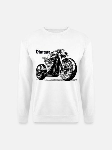 Motorrad Linienstil Cruiser - Unisex Pullover - Weiß