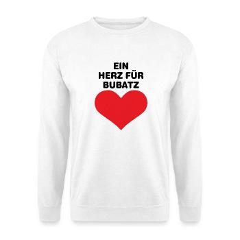 Ein Herzfür Bubatz - Unisex Pullover - Weiß - Vorne - Alina (178cm) & Michal (187cm)