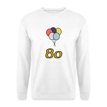 80. 80 ANS. 80e ANNIVERSAIRE. ANNIVERSAIRE 80 ANS. - Sweat-shirt Unisexe - blanc - Devant