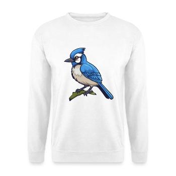 Blauer Eichelhäher Vogel Niedliche Karikatur Kawaii Aquarell Anima - Unisex Pullover - Weiß - Vorne - Alina (178cm) & Michal (187cm)