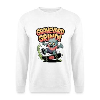 Friedhofs-Grind! - Unisex Pullover - Weiß - Vorne - Alina (178cm) & Michal (187cm)