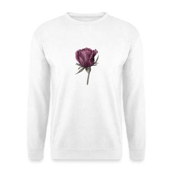 Rose Blume - Unisex Pullover - Weiß - Vorne - Alina (178cm) & Michal (187cm)