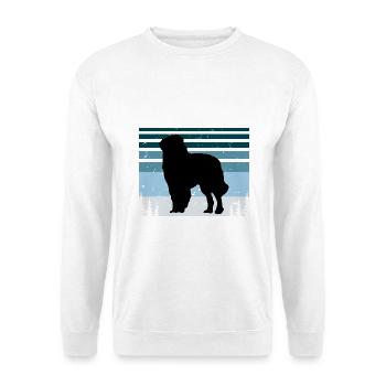 Karpaten-Schäferhund-Silhouette Retro-Sonnenuntergang - Unisex Pullover - Weiß - Vorne - Alina (178cm) & Michal (187cm)