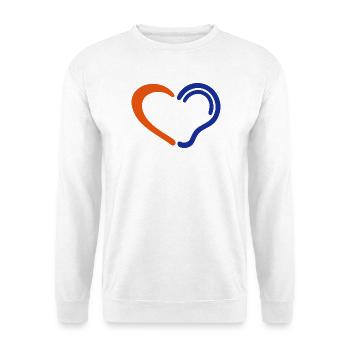 Löschen. Hörgeschädigtes, Gehörlose, eingeschränktes Hörvermögen. - Unisex Pullover - Weiß - Vorne - Alina (178cm) & Michal (187cm)
