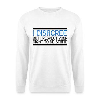 Lustiger Spruch Neu - Unisex Pullover - Weiß - Vorne - Alina (178cm) & Michal (187cm)
