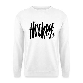 Hockey Dad tolles Geschenk - Unisex Pullover - Weiß - Vorne - Alina (178cm) & Michal (187cm)