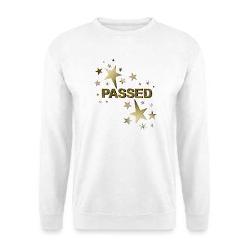 Führerschein bestanden Ausbildung bestanden - Unisex Pullover - Weiß - Vorne - Alina (178cm) & Michal (187cm)