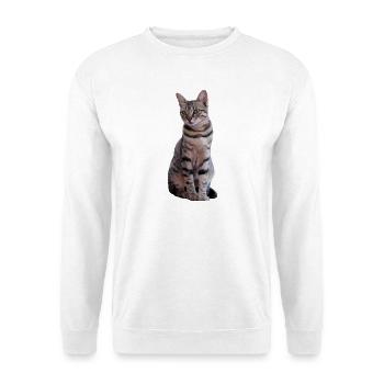 Katze Katzen Süßes Kätzchen Weihnachtsgeschenk - Unisex Pullover - Weiß - Vorne - Alina (178cm) & Michal (187cm)