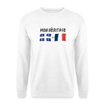 mon héritage france et québec - Sweat-shirt Unisexe - blanc - Devant