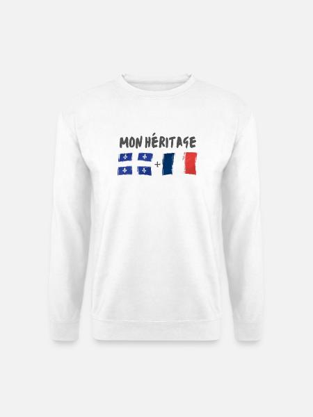 mon héritage france et québec - Sweat-shirt Unisexe - blanc