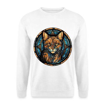 Cyprus Katzenrasse Aquarellglas - Unisex Pullover - Weiß - Vorne - Alina (178cm) & Michal (187cm)