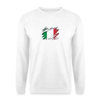 Italienische liga Italien Farben Flagge Design - Unisex Pullover - Weiß - Vorne - Alina (178cm) & Michal (187cm)