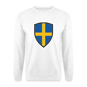 SWEDEN FLAG SHIELD - Unisex Sweatshirt - white - Front